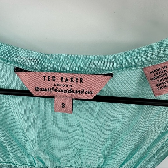 Ted Baker Womens Blue Sleeveless Scoop Neck Tank Top 8 (3) Viscose Coastal Tunic - Picture 4 of 9